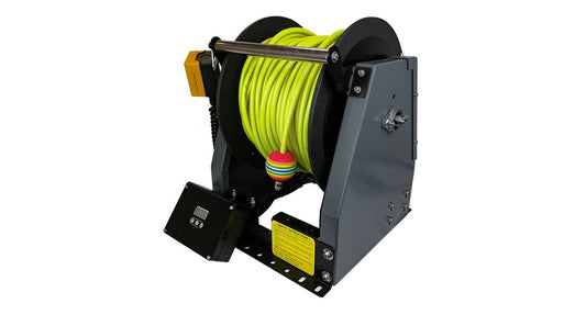 Tambur electric Powerdrive™ cu 100 m de furtun Streamline® HIVIZ de 6 mm