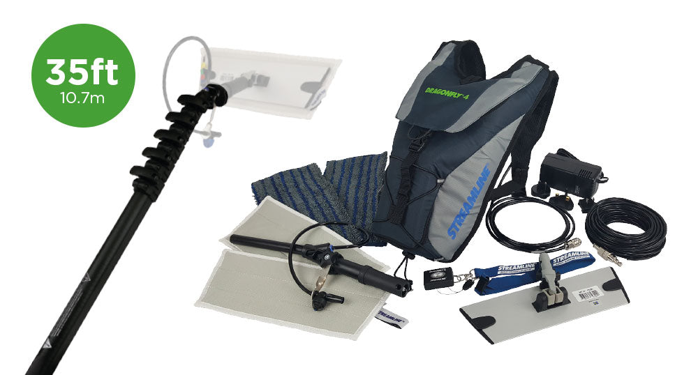Dragonfly®4 sistem intern de curățare a sticlei, inclusiv tijă telescopică Streamline® OVA8®